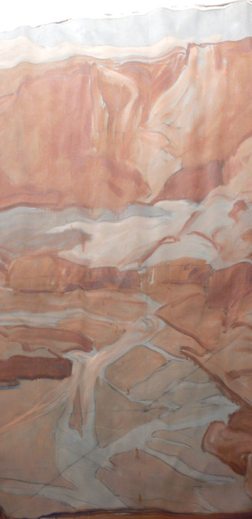 Gerald Cassidy, Canyon de Chelly Mural (unfinished), 1934. Oil on canvas, 144 × 95 ½ in. On long-term loan to the New Mexico Museum of Art from the Fine Arts Program, Public Buildings Service, U.S. General Services Administration (2008.19.1).