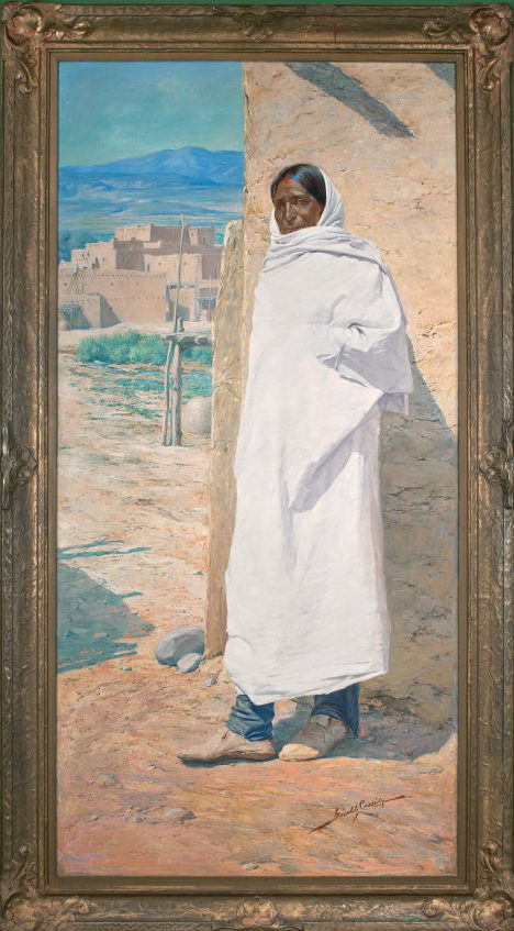 Gerald Cassidy, Cui Bono?, ca. 1911. Oil on canvas, 93 ½ × 48 in. Collection of the New Mexico Museum of Art. Gift of Gerald Cassidy, 1915 (282.23P). Photograph by Blair Clark.