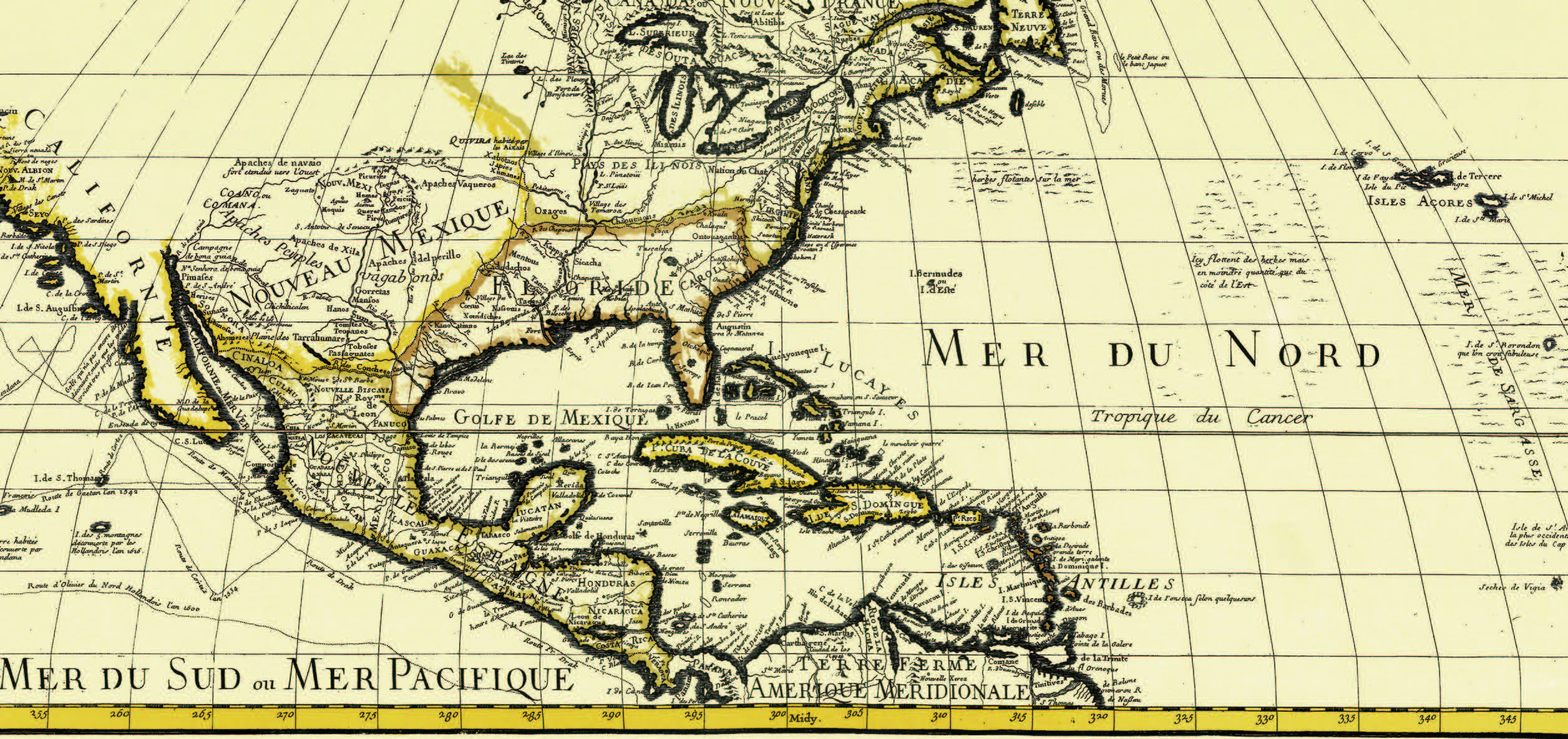 The mythical Isle de Saint Borondon (Saint Brendan’s Isle) is shown at