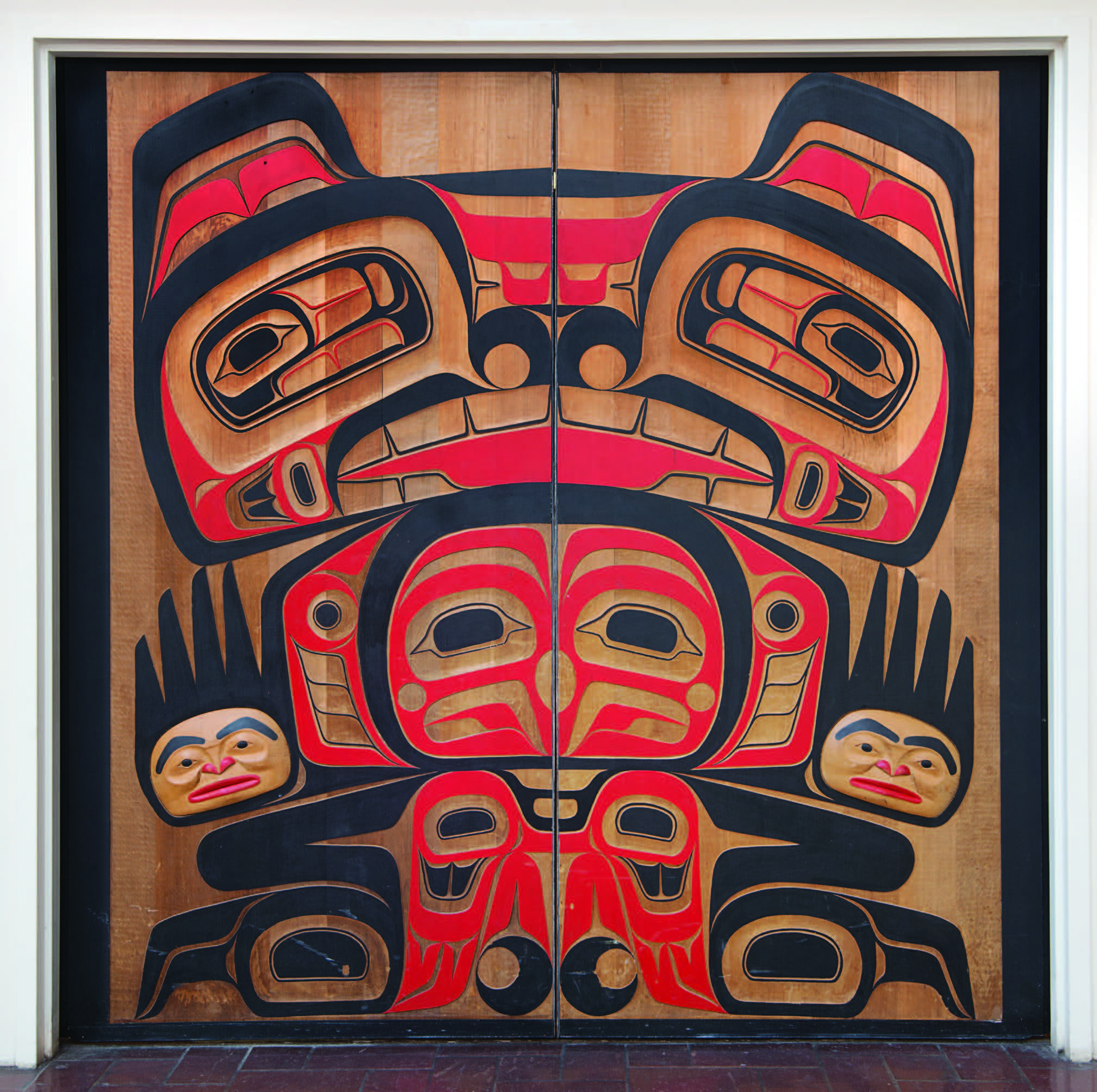 Marvin Oliver, doors of the Neutrogena Wing at the Museum of International Folk Art, 1984. Photograph by Blair Clark.