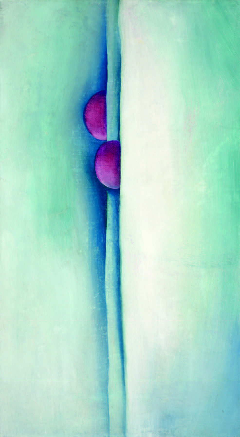 Georgia O’Keeffe, Green Lines and Pink, 1919. Oil on canvas, 18 × 10 in (45.7 × 25.4 cm). Georgia O’Keeffe Museum. Gift of the Burnett Foundation and the Georgia O’Keeffe Foundation (1997.05.007). © Georgia O’Keeffe Museum.