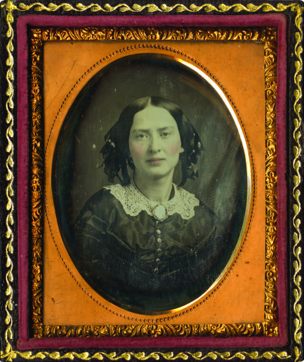 Unidentified woman. Hand-tinted ninth-plate daguerreotype, ca. Civil War era. Palace of the Governors Photo Archives (NMHM/DCA), Neg. No. 65796.