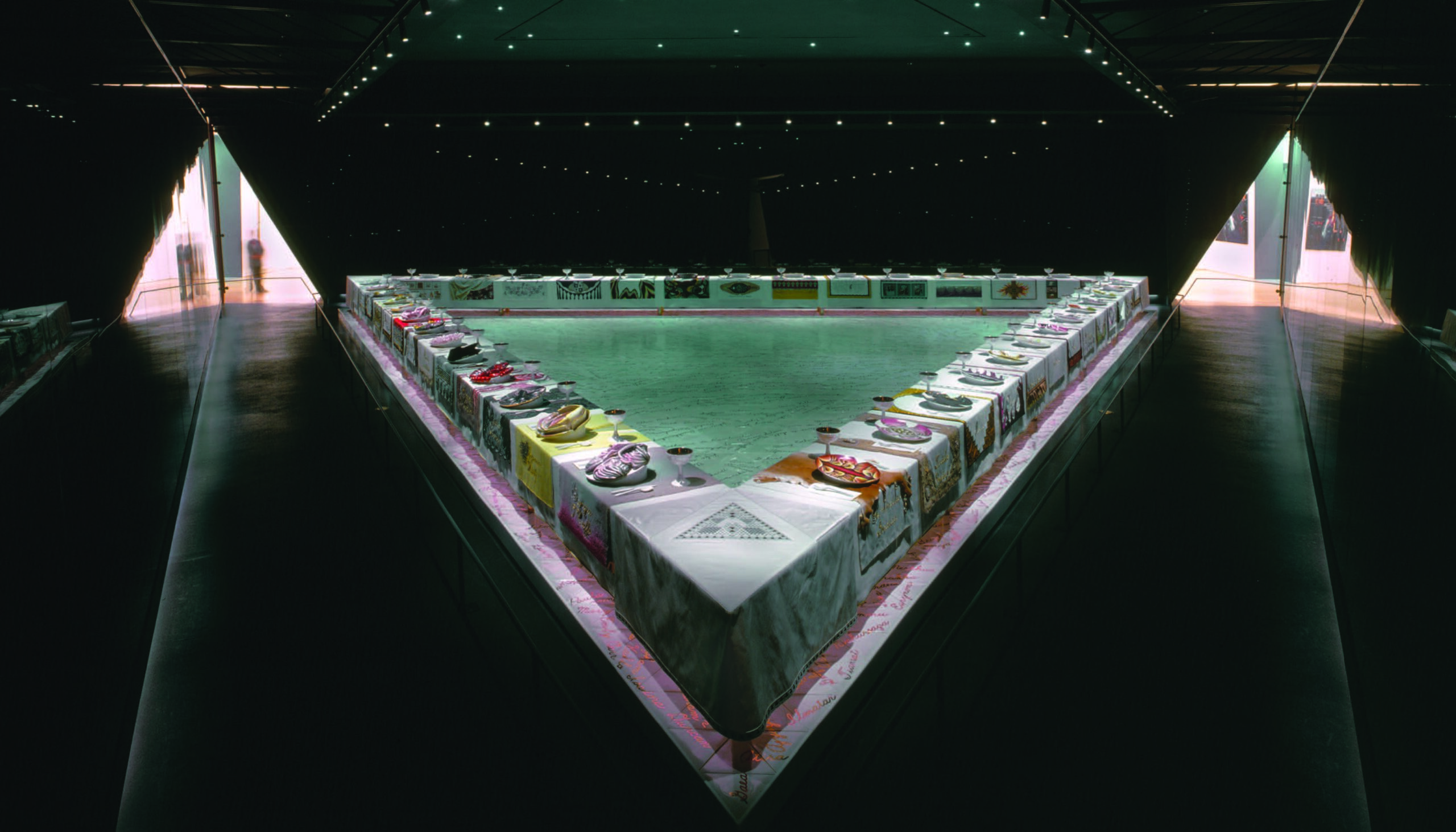 Judy Chicago, The Dinner Party, 1979. Mixed media, 48 × 48 × 3 ft. Collection of the Brooklyn Museum, Brooklyn, New York. © Judy Chicago. Photograph © Donald Woodman.