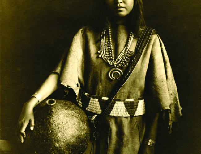 Path to Spring, Loti, Laguna Pueblo, New Mexico, by Karl Moon, 1907. Palace of the Governors Photo Archives (NMHM/DCA), Neg. No. 146660. This beautiful portrait is one of many on view in Native American Portraits: Points of Inquiry, at the Museum of Indian Arts and Culture through January 15, 2015.