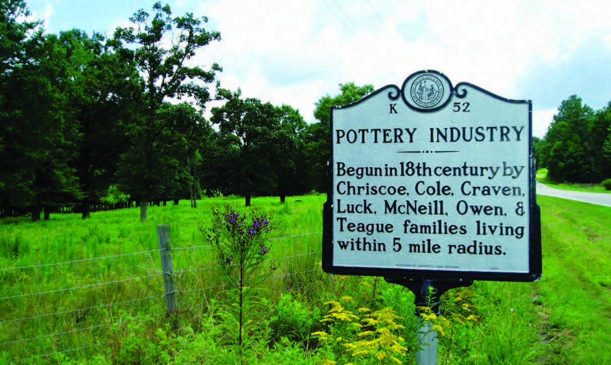 Seagrove Historical Marker, located on North Carolina Highway 705 at