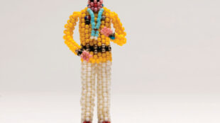 Sheila Antonio (Navajo), figurine, ca. 2000. Glass seed beads and leather. 2 ½ × 1 ¾ × 1 ½ inches. MIAC Collection: 59954/12. Gift of Yara and Gerald Pitchford. Photograph by Addison Doty.