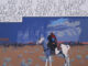 Billy Schenck, Cliff, 1990. Oil on canvas. 50 × 55½ inches. Collection of the New Mexico Museum of Art. Gift of Bill Schenck, 2005 (2005.17.1).