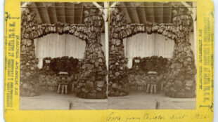 Display of coke from Cerillos mining district, Tertio-Millennial Exposition, Santa Fe, New Mexico, 1893. Photograph by Bennett and Brown. Courtesy Palace of the Governors Photo Archives (NMHM/DCA), neg. no. 011002.