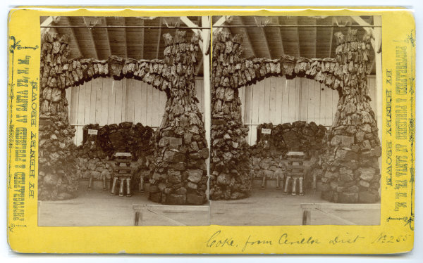 Display of coke from Cerillos mining district, Tertio-Millennial Exposition, Santa Fe, New Mexico, 1893. Photograph by Bennett and Brown. Courtesy Palace of the Governors Photo Archives (NMHM/DCA), neg. no. 011002.