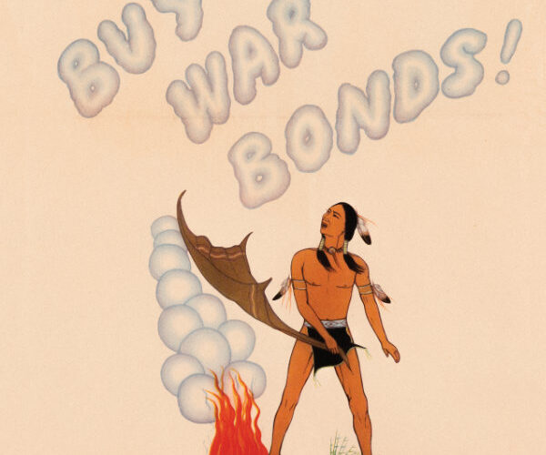 Eva Mirabal, Buy War Bonds, 1942. Offset poster, 19 ¾ × 16 1⁄8 in., unframed. Fred Jones Jr. Museum of Art, University of Oklahoma, Norman. The James T. Bialac Native American Art Collection, 2010.