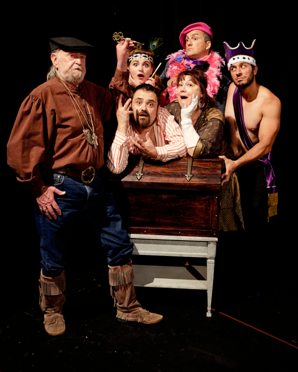 Cast members from the 2015 Fiesta Melodrama at the Santa Fe Playhouse. Top row: Amy Bingen, Jann Lussiez; bottom row: Cliff Russell, James Griego, BJ Stokey, Mario Ulibarri. Courtesy the Santa Fe Playhouse.