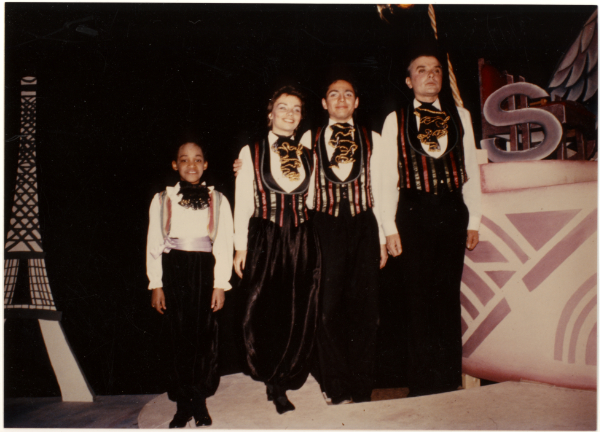 Cake by Witter Bynner, produced in 1982 in honor of the sixtieth anniversary of the Santa Fe Players, directed by Jean Moss. Left to right: Quiana Rodriguez, unknown, Art Olivas, Bob Sinn. Courtesy Jean Moss.