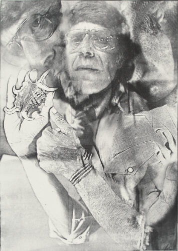 Joan Lyons, Untitled (Nathan Lyons), 1974. Offset lithograph from a Haloid Xerox transfer. 21 ¾ × 15 ½ in. Collection of the New Mexico Museum of Art. Jane Reese Williams Collection, Museum acquisition through the New Mexico Council on Photography, 1988 (1988.367.24). © Joan Lyons. Photograph by Blair Clark.
