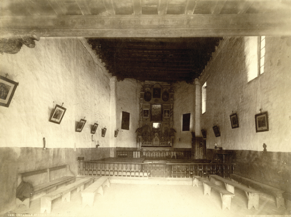 Interior, San Miguel Church, Santa Fe, New Mexico, ca. 1881. Photograph by William Henry Jackson. Courtesy the Palace of the Governors Photo Archives (NMHM/DCA), neg. no. 164958.