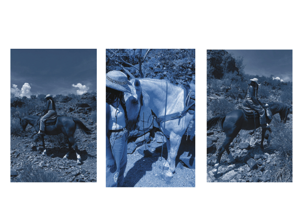 Praise Fuller, Untitled (three cyanotype studies), 2022. Cyanotype print. Courtesy of the artist.