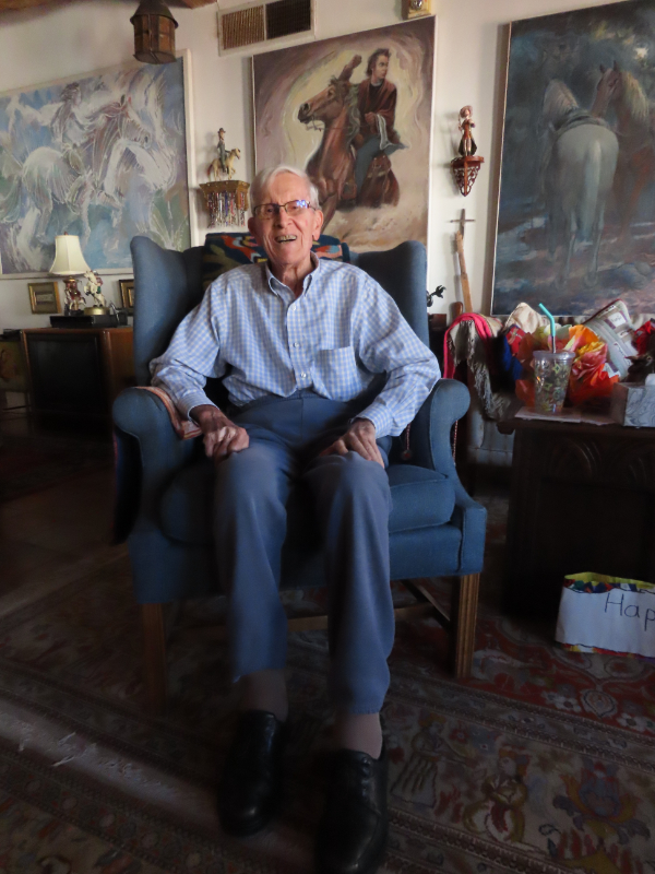 J. Paul Taylor in his home in Mesilla. Undated photograph; courtesy the Taylor family.