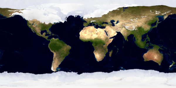 Extent of ice sheets during the Last Glacial Maximum (LGM) at the time the White Sands prints were made. At that time, global sea level was over 400 feet lower than it
is today. Glaciers covered around 8% of Earth's surface and 25% of Earth's land area. During the LGM, pathways to the Americas across Beringia from Asia were blocked,
suggesting that the people who lived at Lake Otero arrived in North America centuries or even millennia prior to the formation of the ice sheets. Some theories hold that
people came from Asia along the ice-free coast, tracing the edges of the mile high ice. Image courtesy the National Park Service.