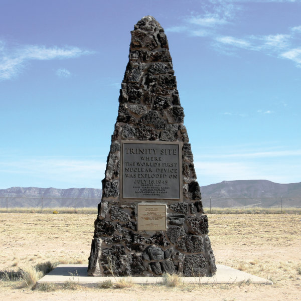 A simple obelisk marks Trinity Site. Photograph by Samat Jain.