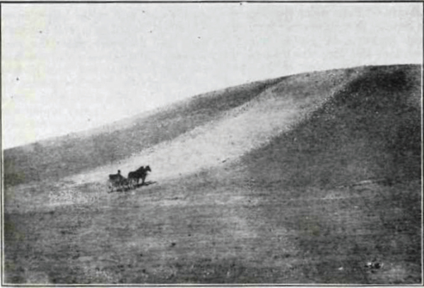Ancient Road near Aztec, NM, 1916, El Palacio vol. 3, no.4, pg. 52. As late as 1916, when this photo was published, segments of the Great North Road were still visible on the ground.