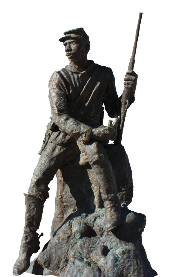 The Sentinel sculpture honoring the 9th Cavalry Buffalo Soldier. Photograph by Eric Maldonado.